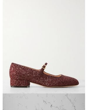 Bally Belkys Glittered Leather Mary Jane Court Shoes