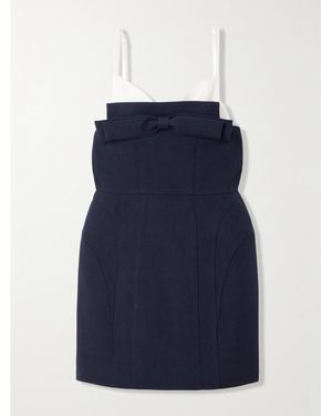 ShuShu/Tong Minikleid Aus Twill Aus Einer Woll-Seidenmischung - Blau