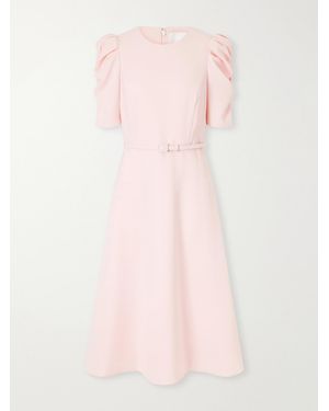 Carolina Herrera Belted Crepe Midi Dress - Pink