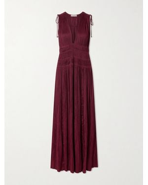 Ulla Johnson Tasneem Plissé-Satin Gown - Purple