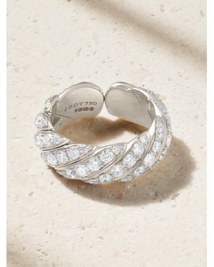 David Yurman Ring Aus 18 Karat Weißgold Mit Diamanten - Natur