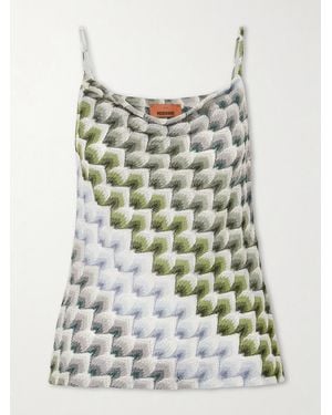 Missoni Metallic Crochet-Knit Tank - Multicolour