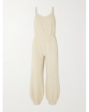 Suzie Kondi Giorgi Cropped Cotton-Blend Terry Jumpsuit - Natural