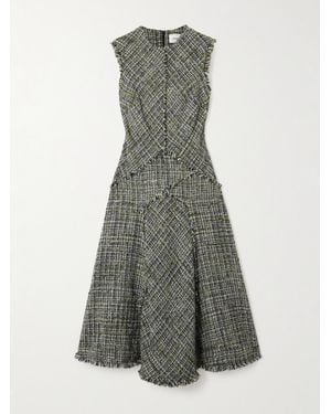 Erdem Robe Midi En Tweed Effilé - Gris