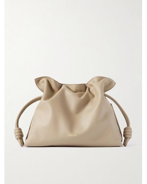 Loewe Flamenco Leather Clutch - Natural