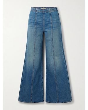 Ulla Johnson The Bianca Panelled High-Rise Wide-Leg Jeans - Blue