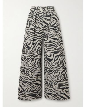 Ulla Johnson Cai Jacquard Wide-Leg Trousers - White