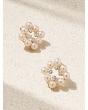 Mateo 14-Karat And, Pearl And Diamond Earrings - Natural