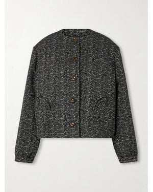 Blazé Milano Antalya Gliss Verkürzte Jacke Aus Tweed Aus Einer Baumwollmischung - Grau