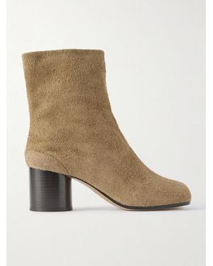 Maison Margiela Tabi Split-Toe Suede Ankle Boots - Natural