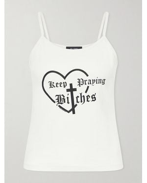 Willy Chavarria Printed Cotton-Jersey Tank - White