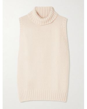 Johnstons of Elgin Cashmere Turtleneck Jumper Vest - Natural