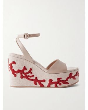 Gianvito Rossi 60 Leather Platform Sandals - Pink