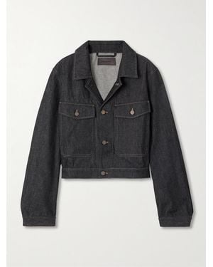 Lemaire Cropped Organic Denim Jacket - Black