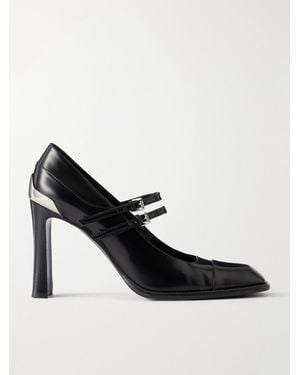 McQueen Niko Leather Mary Jane Court Shoes - Black
