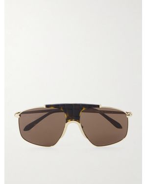 Alaïa Aviator-Style-Tone And Tortoiseshell Acetate Sunglasses - Metallic