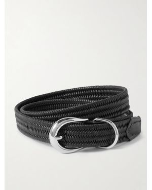 DEHANCHE Hollyhock Braided Leather Belt - Black