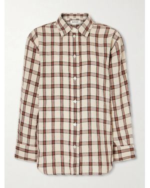 Rohe Oversized Checked Linen Shirt - Natural
