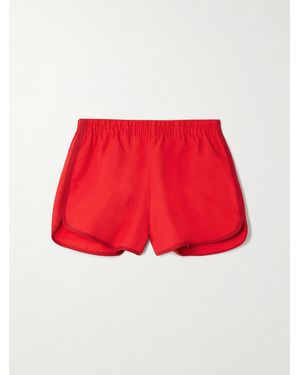 STAUD Anchor Piped Cotton-Blend Shorts - Red