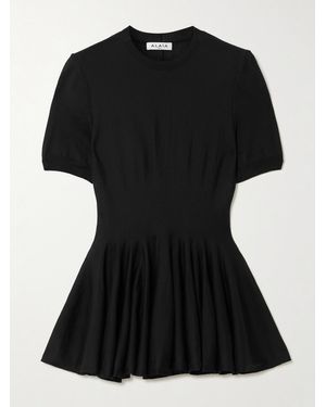Alaïa Wool Peplum Top - Black