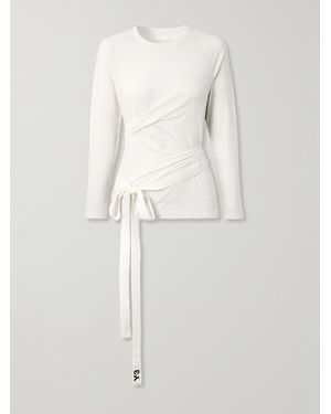 adidas Originals Y-3 Oberteil Aus Jersey Aus Einer Lyocell-Mischung Mit Streifen Zum Binden - Weiß
