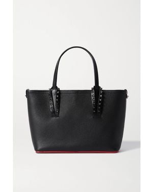 Christian Louboutin Cabata Mini Spiked Textured-Leather Tote - Black