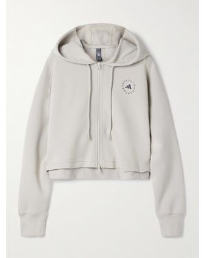 adidas By Stella McCartney Verkürzter Hoodie Aus Jersey Aus Einer Biobaumwollmischung - Grau