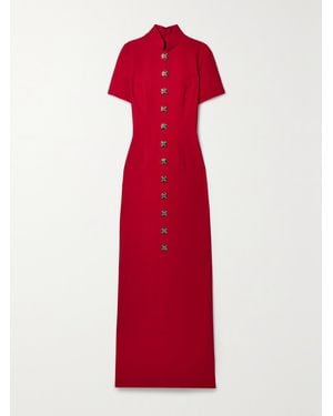 Andrew Gn Embellished Crepe Maxi Dress - Red