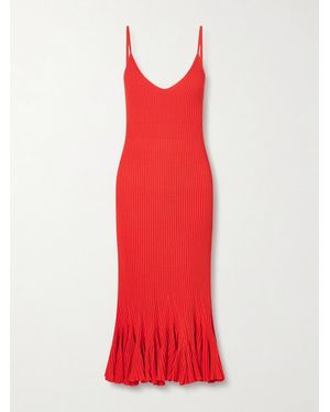 Proenza Schouler Giuditta Flared Ribbed-Knit Midi Dress