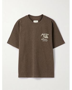 Aimé Leon Dore Dynasty T-Shirt Aus Baumwoll-Jersey Mit Prints - Braun
