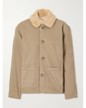 Still Here Townes Reversible Plush And Denim Jacket - Natural