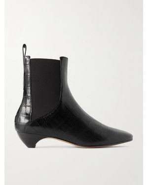 Le Monde Beryl Allegra Croc-Effect Leather Chelsea Boots - Black