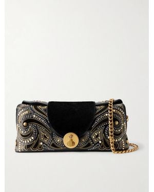 Versace Vivian Stud-Embellished Leather Clutch - Black