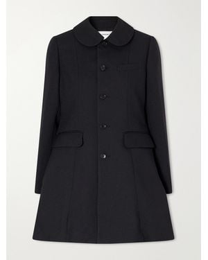 Comme des Garçons Tulle-Trimmed Gabardine Coat - Blue