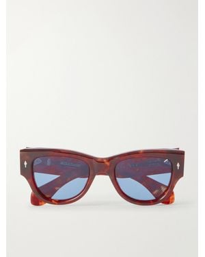 Jacques Marie Mage Chelsea Square-Frame Tortoiseshell Acetate Sunglasses - Brown