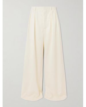 Wardrobe NYC Pleated Wool-Twill Wide-Leg Trousers - Natural