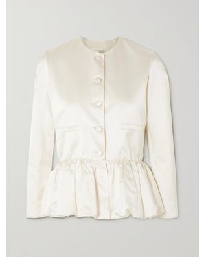 LIBEROWE Net Sustain Duchesse Silk-Satin Peplum Jacket - Natural