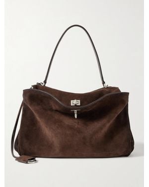 Balenciaga Rodeo Medium Suede Shoulder Bag - Brown