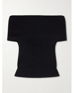 Magda Butrym Off-The-Shoulder Knitted Top - Black