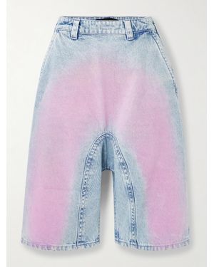 Y. Project Soufflé Jeansshorts Mit Flockprint - Blau