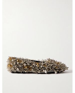 Dries Van Noten Ballerinas Aus Filz Mit Verzierungen - Braun