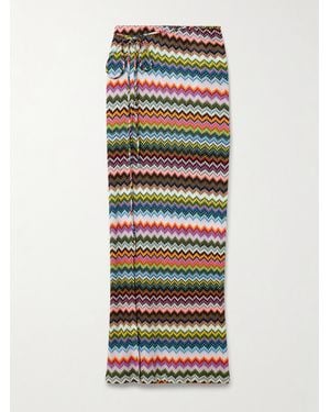Missoni Mare Striped Metallic Crochet-Knit Maxi Wrap Skirt - Multicolor