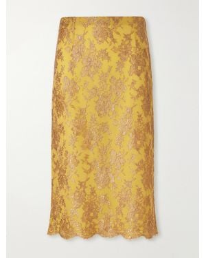 Saint Laurent Lace Midi-Skirt - Yellow