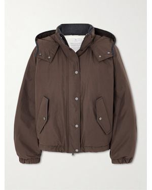 Brunello Cucinelli Daunenjacke Aus Shell Mit Kapuze - Braun