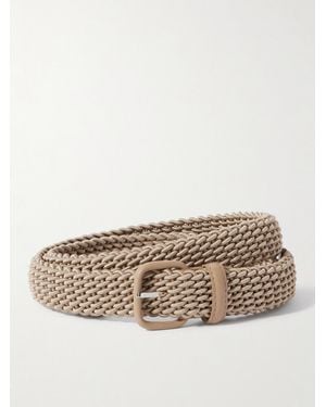 Charvet Woven Leather-Trimmed Cord Belt - Natural