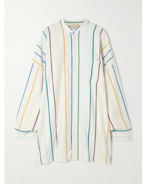 Marrakshi Life Oversized Striped Cotton-Blend Shirt - White