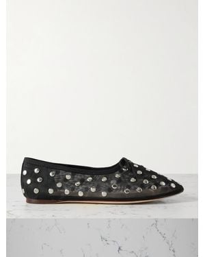 Loeffler Randall Landon Studded Mesh Ballet Flats - Black