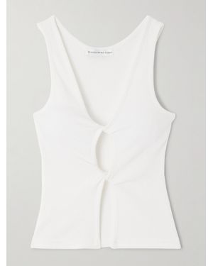 Christopher Esber Cutout Twist-Front Ribbed-Knit Tank - White
