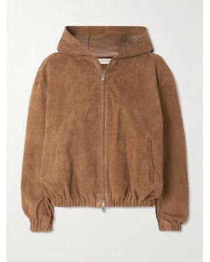 Nour Hammour Leo Kapuzenjacke Aus Veloursleder - Braun