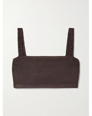 Calle Del Mar Stretch-Knit Bralette - Brown